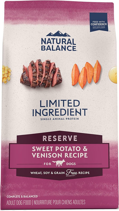 Limited Ingredient Adult Grain-Free Dry Dog Food, Reserve Sweet Potato & Venison Recipe, 4 Pound (Pack of 1)