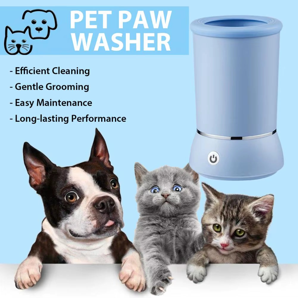 Dog Pet Paw Washer Automatic Paw Foot Cleaner with Rechargeable Cup for Small Medium Large Breed Dogs Cats Paw Foot Washer Cup