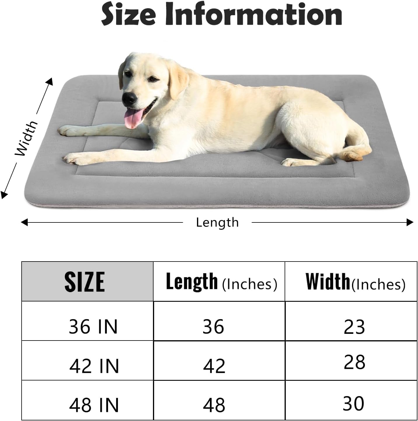 Large Dog Bed Soft Dog Crate Pad Mat 42 in Non-Slip Bottom Washable Dog Sleeping Mattress Pet Beds Cat Beds Kennel Pads