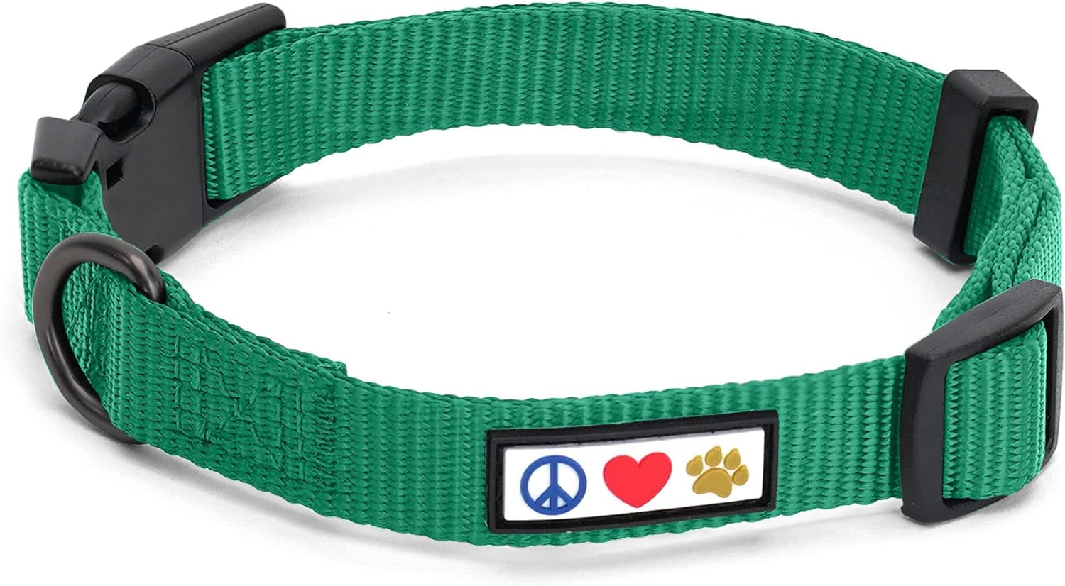 Dog Collar, Adjustable, Heavy Duty, Waterproof, Quick-Release Buckle, Lush Green, Extra Small Breeds