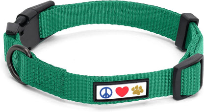 Dog Collar, Adjustable, Heavy Duty, Waterproof, Quick-Release Buckle, Lush Green, Extra Small Breeds