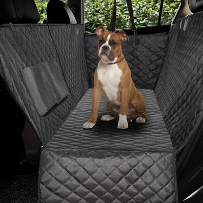 Honest Luxury Quilted Dog Car Seat Covers with Side Flap Pet Backseat Cover for Cars, Trucks, and Suv'S - Waterproof & Nonslip Diamond Pattern Dog Seat Cover Black Large (57''Wx60''L)