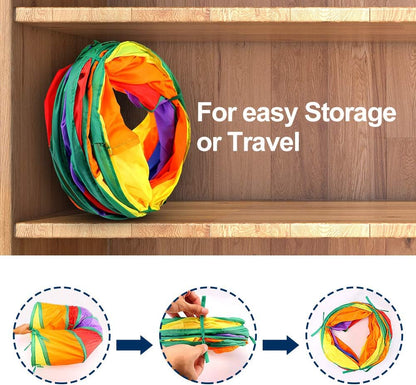 Cat Tunnel with Play Ball, Interactive Peek-A-Boo Cat Chute Cat Tube Toy, Colorful S-Tunnel for Indoor Cat, Best for Puppy, Kitty, Kitten, Rabbit