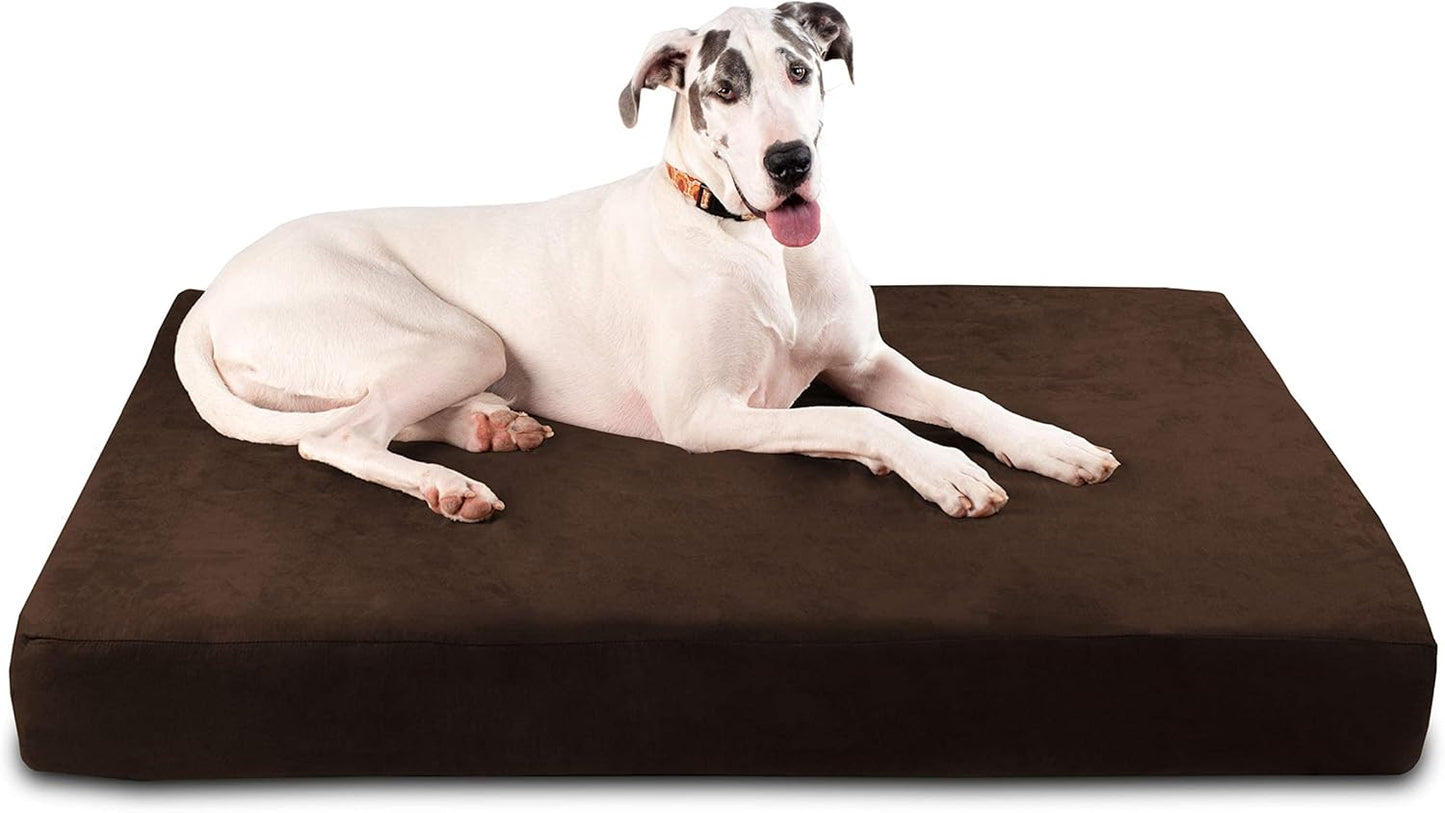 Sleek Orthopedic Dog Bed - 7” Dog Bed for Large Dogs W/Washable Microsuede Cover - Sleek Elevated Dog Bed Made in the USA W/ 10-Year Warranty (Sleek, Giant, Chocolate)