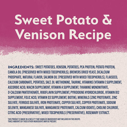 Limited Ingredient Adult Grain-Free Dry Dog Food, Reserve Sweet Potato & Venison Recipe, 4 Pound (Pack of 1)