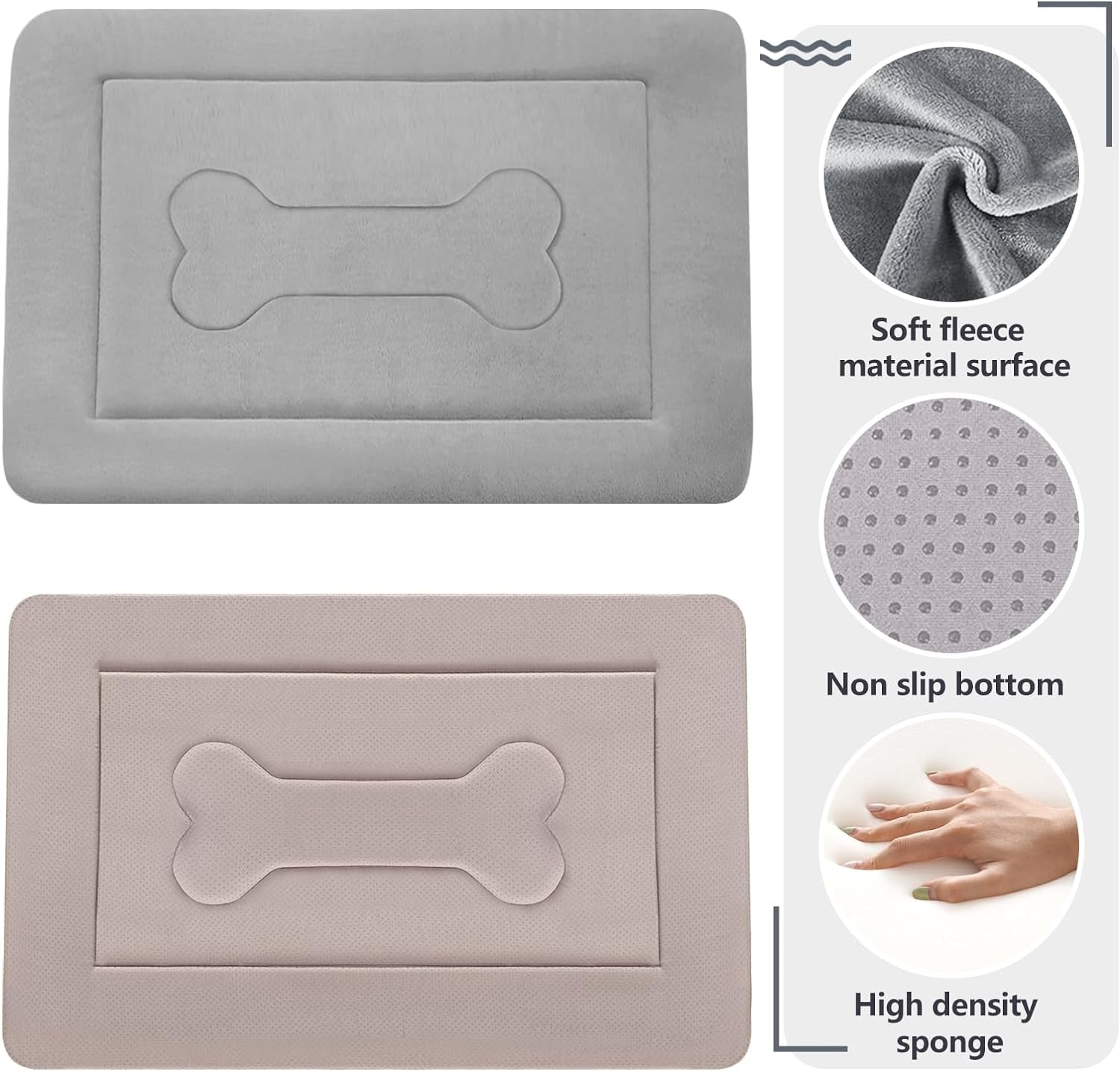 Large Dog Bed Soft Dog Crate Pad Mat 42 in Non-Slip Bottom Washable Dog Sleeping Mattress Pet Beds Cat Beds Kennel Pads